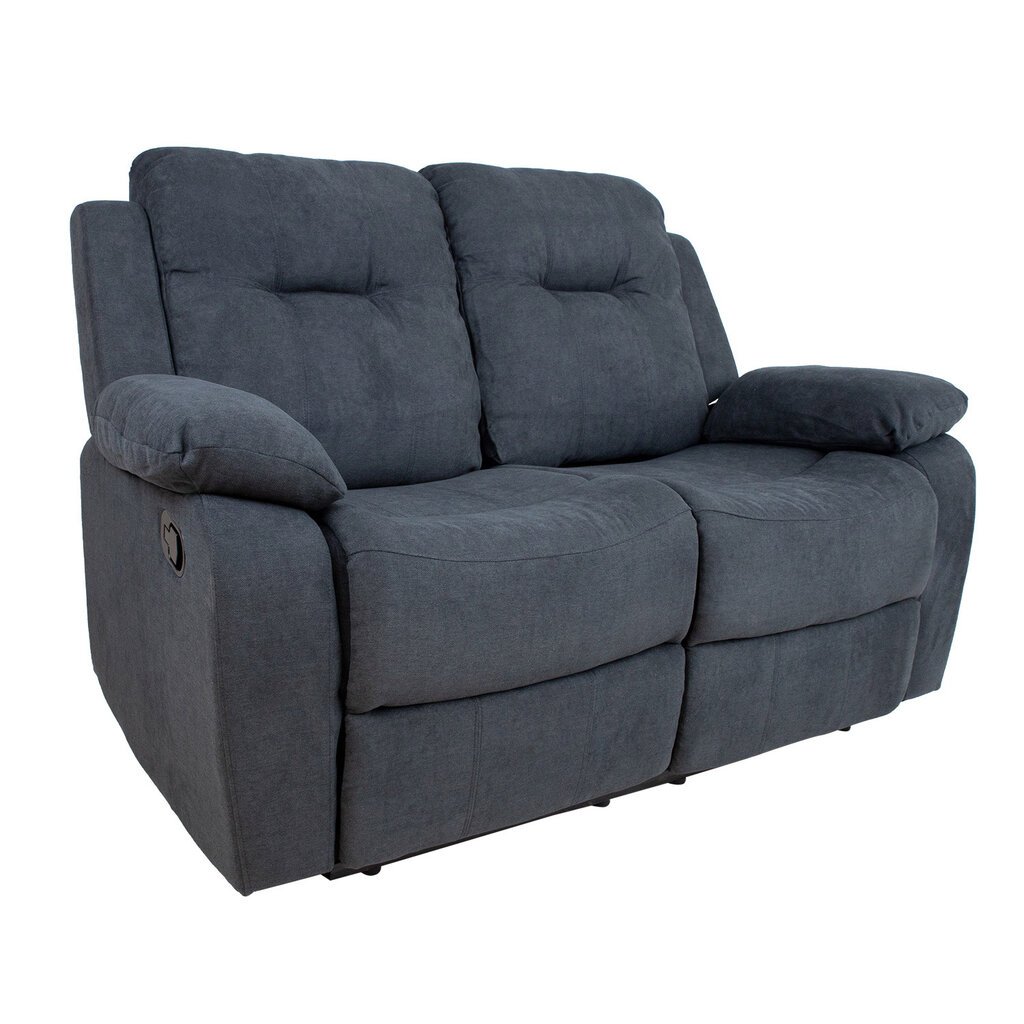 Dvivietė sofa reglaineris Home4You Dixon, tamsiai pilka kaina ir informacija | Sofos | pigu.lt