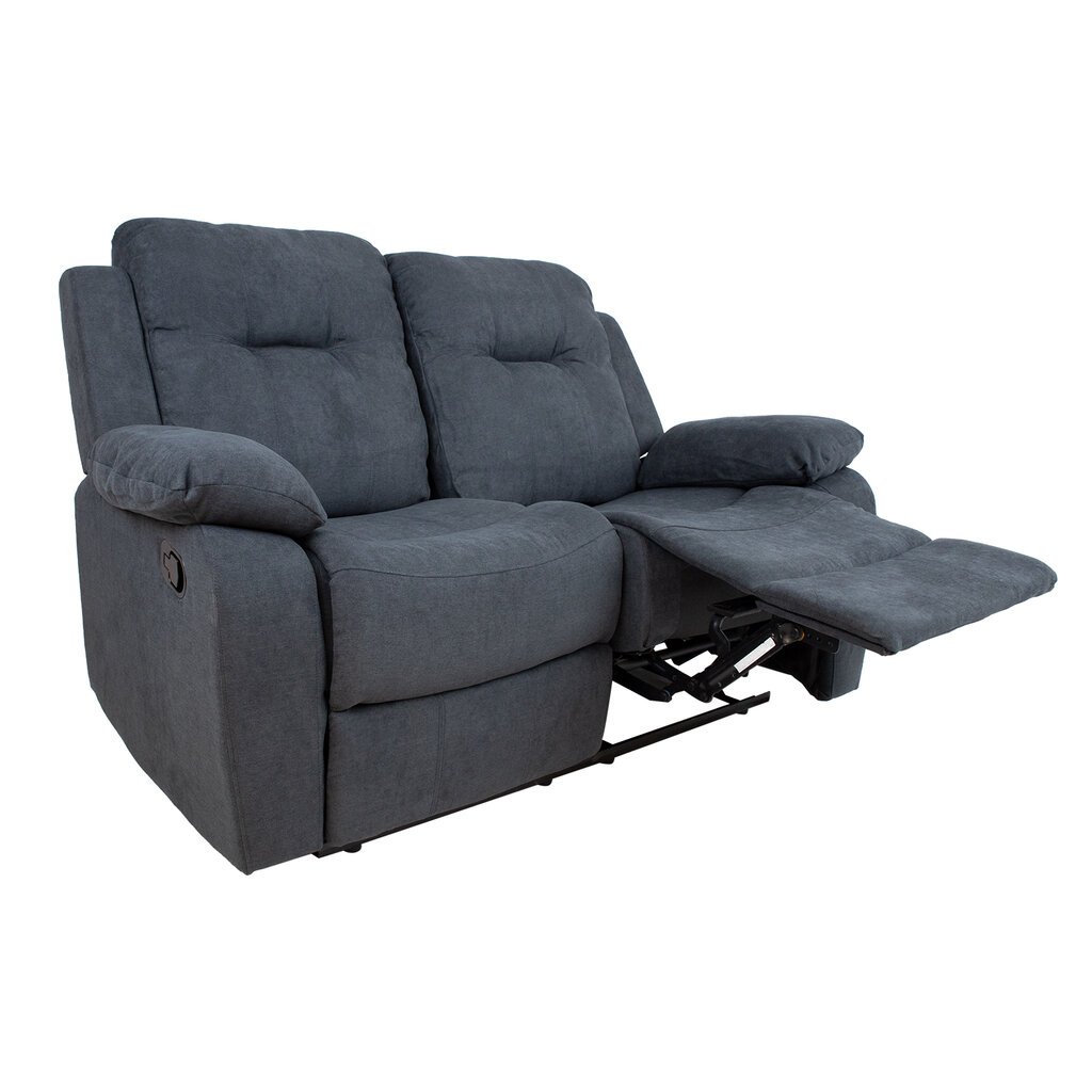 Dvivietė sofa reglaineris Home4You Dixon, tamsiai pilka kaina ir informacija | Sofos | pigu.lt