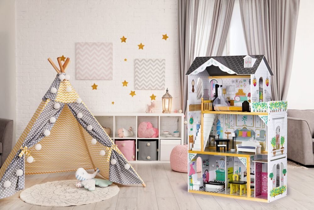 Medinis lėlių namelis Ecotoys Laara цена и информация | Žaislai mergaitėms | pigu.lt