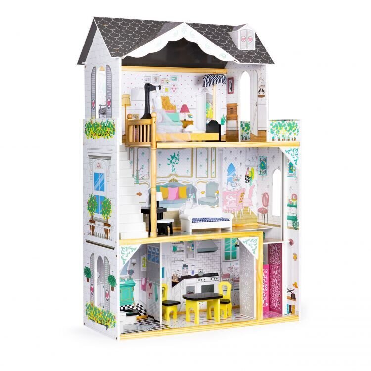 Medinis lėlių namelis Ecotoys Laara kaina ir informacija | Žaislai mergaitėms | pigu.lt