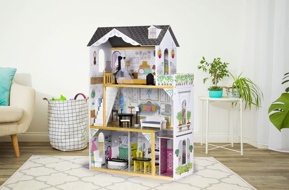 Medinis lėlių namelis Ecotoys Laara цена и информация | Žaislai mergaitėms | pigu.lt