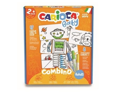 Креативный набор: раскраски - пазл CARIOCA Baby - роботы цена и информация | Развивающие игрушки | pigu.lt