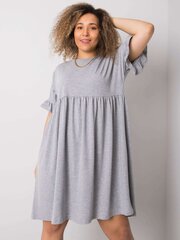 Серое меланжевое платье больших размеров с воланами цена и информация | Платья | pigu.lt