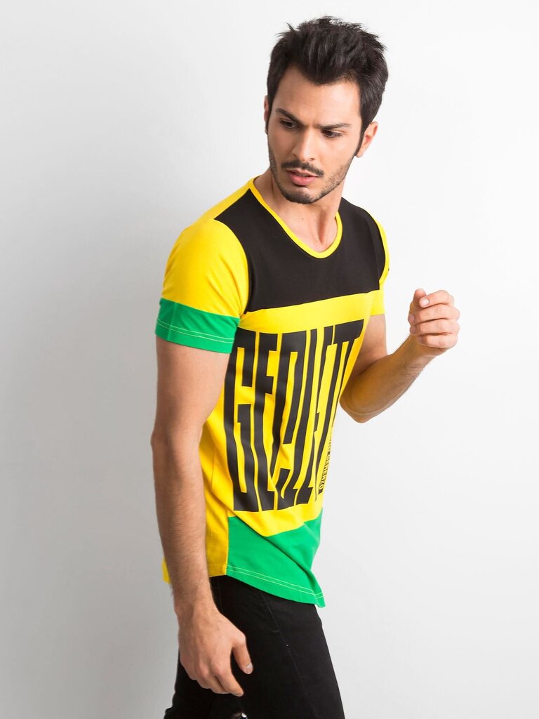 Marškinėliai vyrams, geltoni XL kaina ir informacija | Vyriški marškinėliai | pigu.lt