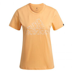Marškinėliai moterims Adidas Outlined Floral Graphic T Shirt W GL1030, geltoni kaina ir informacija | Marškinėliai moterims | pigu.lt