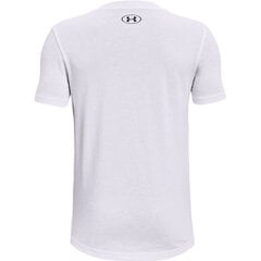 Детская футболка Under Armor Hoops Nitro Tee Jr 1361655 100, белая цена и информация | Рубашка для мальчиков | pigu.lt