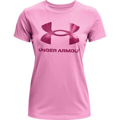 Футболка для женщин Under Armor Live Sportstyle Graphic SSC T Shirt W 1356 305 680, розовая цена и информация | Футболка женская | pigu.lt