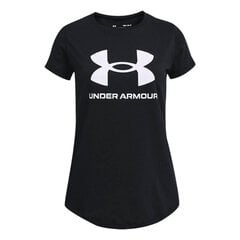 Футболка женская Under Armor Y Live Sportstyle Graphic SS Jr 1361182 001, черная цена и информация | Футболка для девочек | pigu.lt