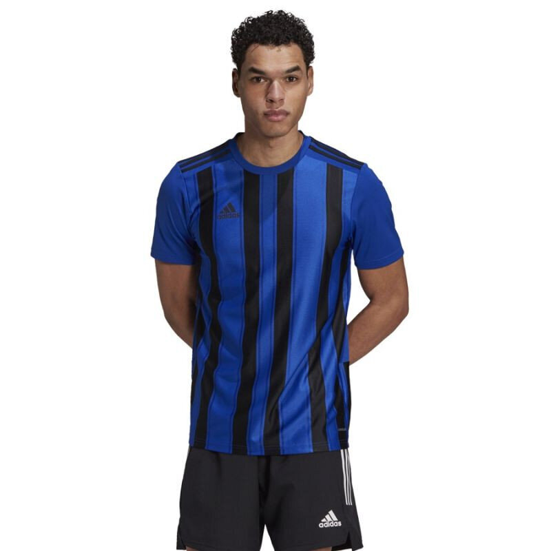 Futbolo marškinėliai vyrams Adidas Striped 21, mėlyni kaina ir informacija | Futbolo apranga ir kitos prekės | pigu.lt