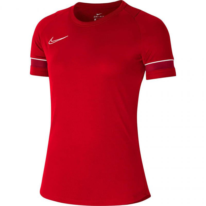 Marškinėliai moterims Nike Dri Fit Academy W CV2627 657, raudoni kaina ir informacija | Marškinėliai moterims | pigu.lt