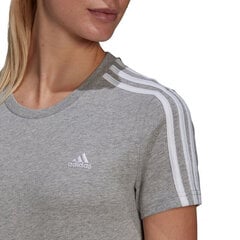 Женская футболка Adidas Essentials Slim W GL0785, серая цена и информация | Футболка женская | pigu.lt