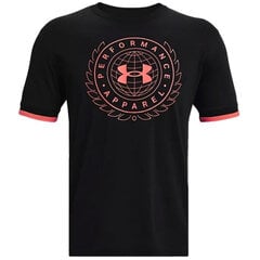 Marškinėliai vyrams Under Armor Sportstyle Crest SS T Shirt M 1361665 112, juodi kaina ir informacija | Vyriški marškinėliai | pigu.lt