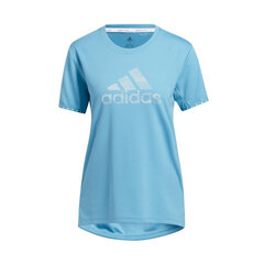 Marškinėliai moterims Adidas Badge Of Sport Necessi W GQ9414, mėlyni цена и информация | Женские футболки | pigu.lt