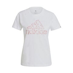 Marškinėliai moterims Adidas Outlined Floral Graphic W GL1031, balti kaina ir informacija | Marškinėliai moterims | pigu.lt
