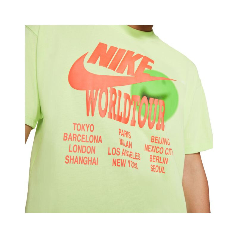 Marškinėliai vyrams Nike NSW World Tour M T Shirt DA0937 383, žali kaina ir informacija | Vyriški marškinėliai | pigu.lt