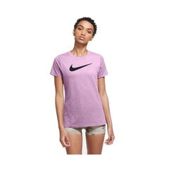 Marškinėliai moterims Nike Dri Fit Crew W AQ3212591, violetiniai kaina ir informacija | Marškinėliai moterims | pigu.lt
