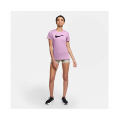 Marškinėliai moterims Nike Dri Fit Crew W AQ3212591, violetiniai цена и информация | Футболка женская | pigu.lt