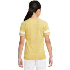Футболка детская Nike NK Df Academy21 Top SS Jr CW6103 700, желтая цена и информация | Рубашка для мальчиков | pigu.lt