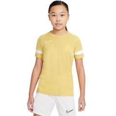 Футболка детская Nike NK Df Academy21 Top SS Jr CW6103 700, желтая цена и информация | Рубашка для мальчиков | pigu.lt