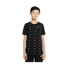 Marškinėliai vaikams Nike NSW Tee Swoosh Junior DC7530010, juodi kaina ir informacija | Marškinėliai berniukams | pigu.lt