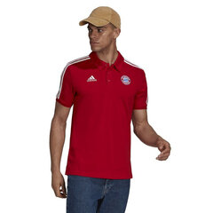 Футболка мужская Adidas FC Bayern 3 Stripes Polo M GR0682, красная цена и информация | Футболка мужская | pigu.lt