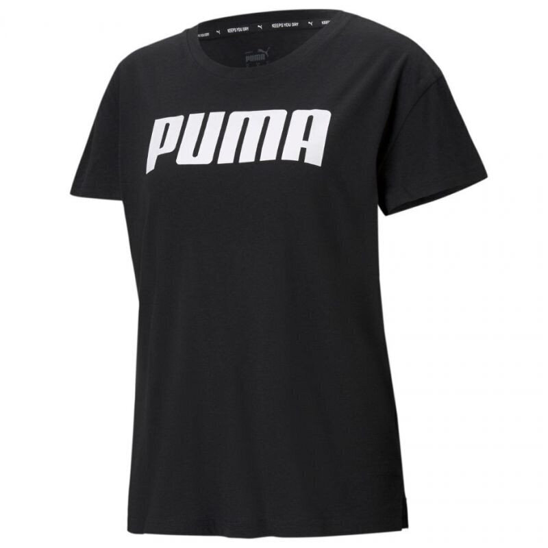 Marškinėliai moterims Puma Rtg Logo Tee W 586454 01, juodi цена и информация | Marškinėliai moterims | pigu.lt