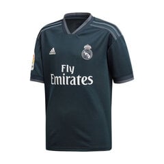 Marškinėliai vaikams Adidas Real Madrid Away Jr CG0533, juodi kaina ir informacija | Marškinėliai berniukams | pigu.lt