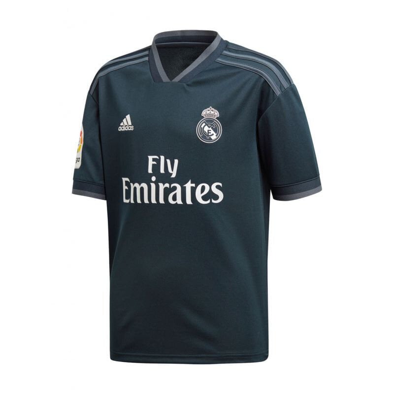 Marškinėliai vaikams Adidas Real Madrid Away Jr CG0533, juodi kaina ir informacija | Marškinėliai berniukams | pigu.lt