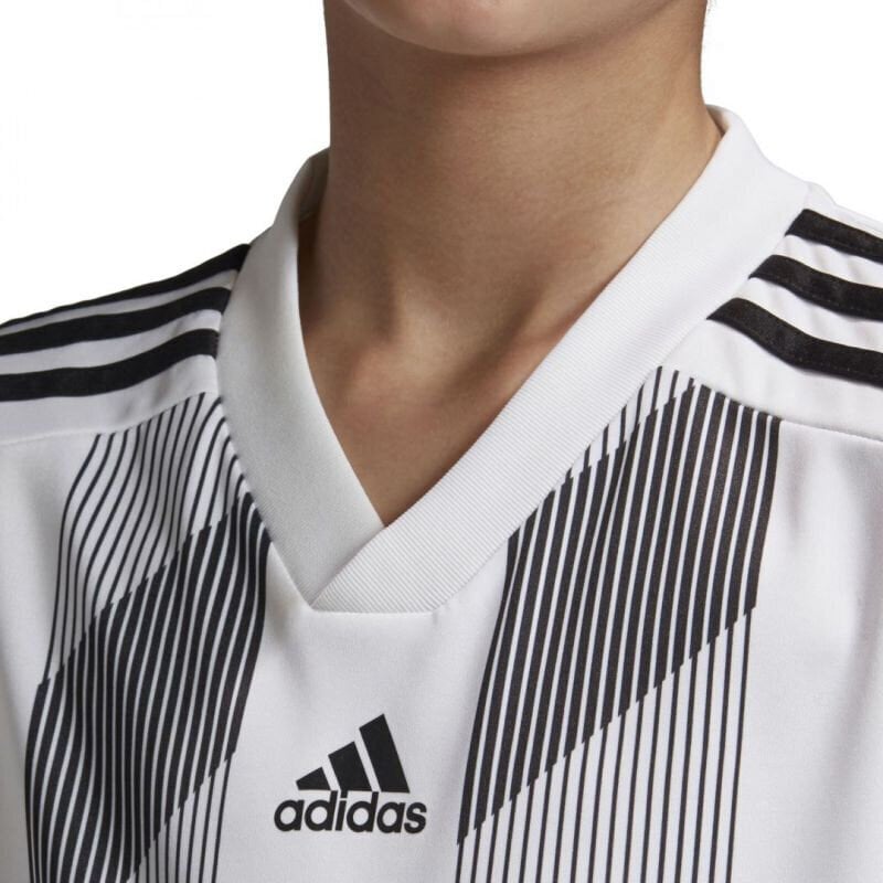 Marškinėliai vaikams Adidas Striped 19 Jr DU4398, balti цена и информация | Marškinėliai berniukams | pigu.lt