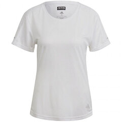 Футболка женская Adidas Run It Tee W H31027, белая цена и информация | Женские футболки | pigu.lt
