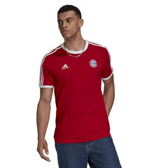 Marškinėliai vyrams Adidas FC Bayern 3 Stripes Tee M GR0687, raudoni kaina ir informacija | Vyriški marškinėliai | pigu.lt