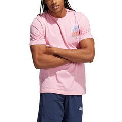 Футболка для мужчин Adidas Splash On Graphic M H42072, розовая цена и информация | Мужские футболки | pigu.lt