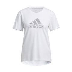 Marškinėliai moterims Adidas Badge Of Sport Necessi W GQ9416, balti kaina ir informacija | Marškinėliai moterims | pigu.lt