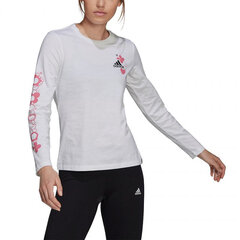 Marškinėliai moterims Adidas Floral Long Sleeve W H14699, balti kaina ir informacija | Marškinėliai moterims | pigu.lt