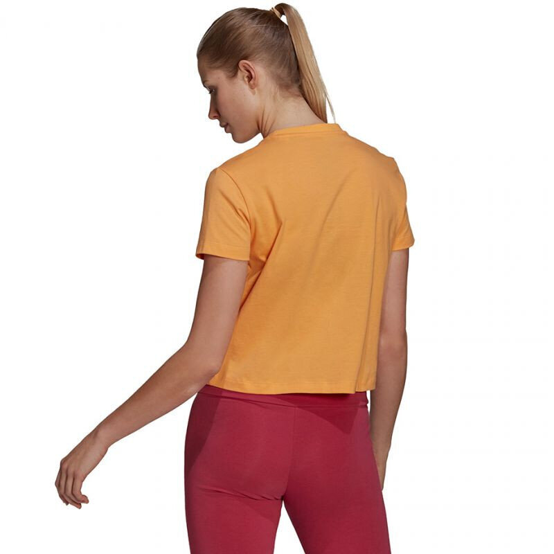 Marškinėliai moterims Adidas Gradient Logo Cropped T Shirt W GM5579, oranžiniai kaina ir informacija | Marškinėliai moterims | pigu.lt