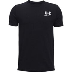 Футболка детская Under Armour Y Sportstyle Left Chest SS Jr 1363280 001, черная цена и информация | Рубашки для мальчиков | pigu.lt