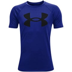 Детская футболка Under Armour Y Tech Big Logo SS T-shirt Jr 1363283 400, синяя цена и информация | Рубашки для мальчиков | pigu.lt