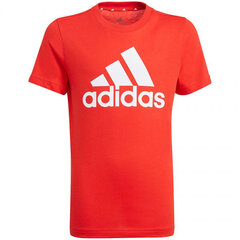 Marškinėliai vaikams Adidas Essentials Tee Jr GN3993, raudoni kaina ir informacija | Marškinėliai berniukams | pigu.lt