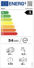 Посудомоечная машина Bosch SMI6TCS00E Полувстраиваемая на 14 комплектов посуды A цена и информация | Посудомоечные машины | pigu.lt