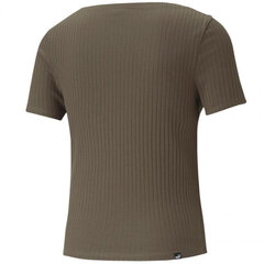 Футболка женская Puma Her Ribbed Slim Tee Grape Leaf W 531917 44, зеленая цена и информация | Футболка женская | pigu.lt