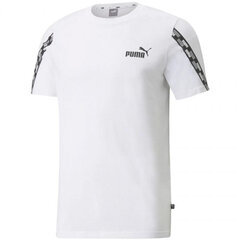 Marškinėliai vyrams Puma Power Tape Tee M 589391 02, balti цена и информация | Мужские футболки | pigu.lt