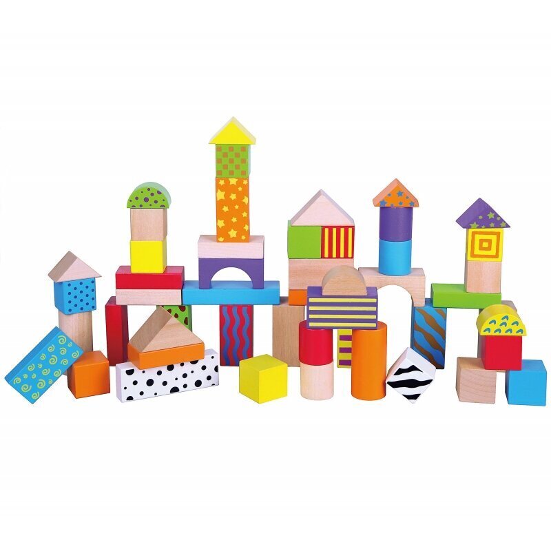 Medinė kaladėlės kibiriuke Viga Toys 50 elementų kaina ir informacija | Žaislai kūdikiams | pigu.lt