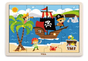 Medinė dėlione Piratai, Viga 51459, 16 d. kaina ir informacija | Dėlionės (puzzle) | pigu.lt