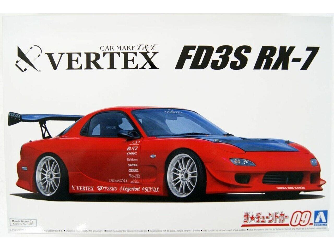 Konstruktorius Aoshima - Mazda Vertex FD3S RX-7 '99, 1/24, 05839 kaina ir informacija | Konstruktoriai ir kaladėlės | pigu.lt