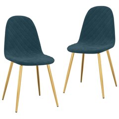 Обеденные стулья, 2 шт., синие цена и информация | Стулья для кухни и столовой | pigu.lt