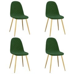 Обеденные стулья, 4 шт., зеленые цена и информация | Стулья для кухни и столовой | pigu.lt
