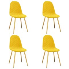 Valgomojo kėdės, 4 vnt, geltonos цена и информация | Стулья для кухни и столовой | pigu.lt