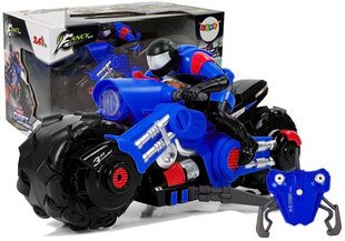 Nuotoliniu būdu valdomas motociklas vaikams Lean Toys, mėlynas kaina ir informacija | Žaislai berniukams | pigu.lt