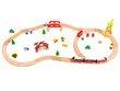 Mediniai geležinkelio bėgiai ir traukinys, valdomas baterijomis Ecotoys kaina ir informacija | Žaislai berniukams | pigu.lt