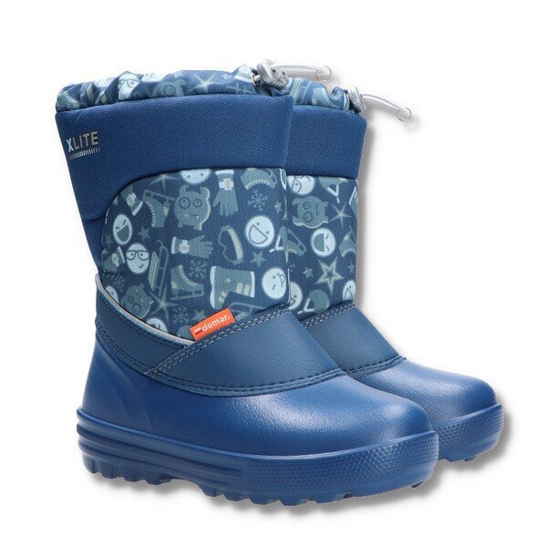 Demar vaikiški žieminiai batai ALEX, mėlynos spalvos raštais цена и информация | Žieminiai batai vaikams | pigu.lt